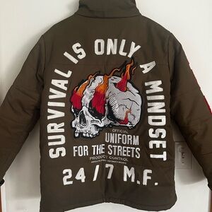 Iro-ochi SAPOTO FIELD BUBBLE / Men's Military Style Jacket with Skull Graphic